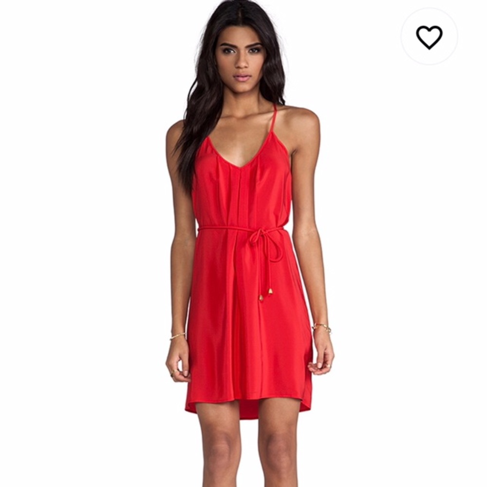 Amanda Uprichard Red Orange Silk Dress